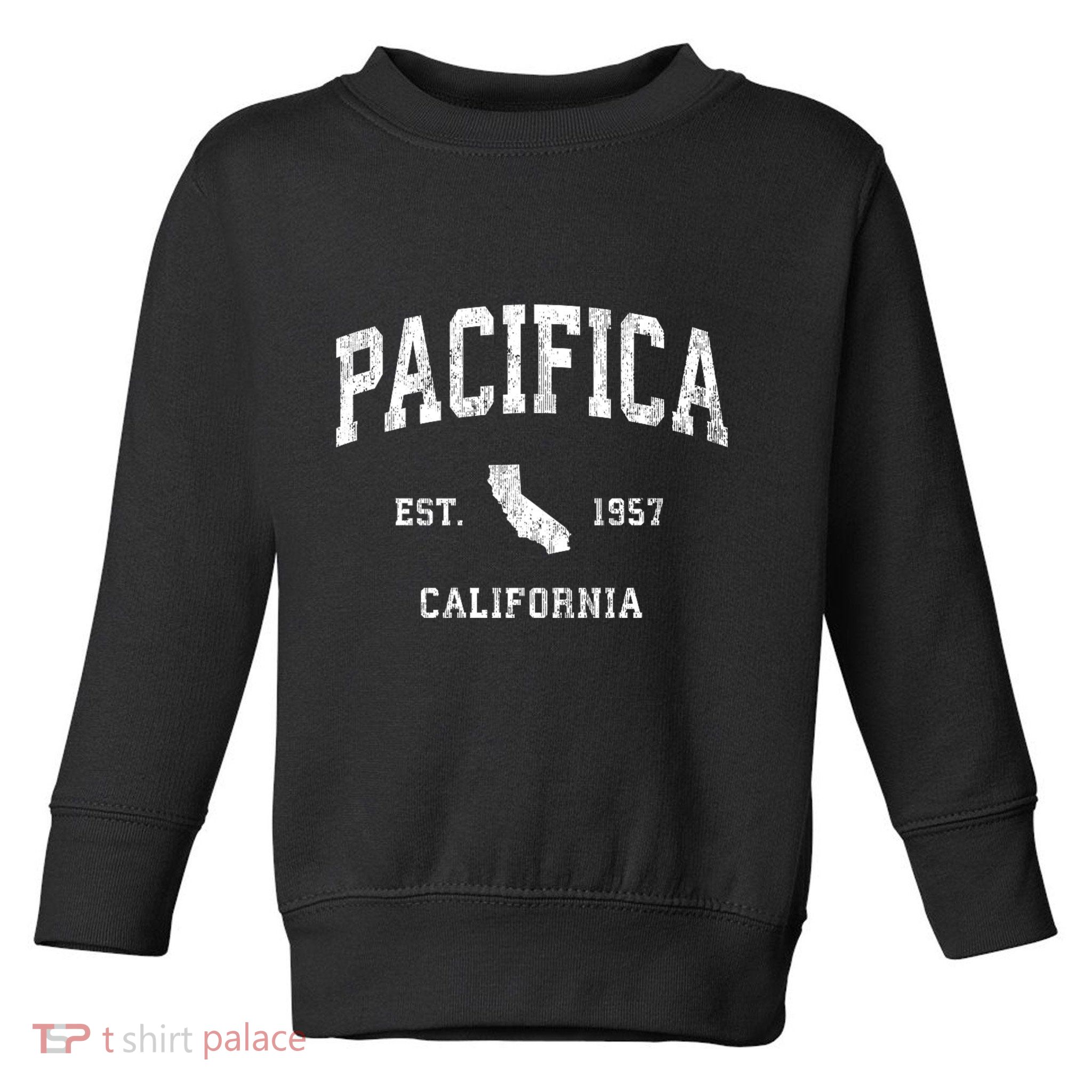 Pacifica California Ca Vintage Athletic Sports Toddler Sweatshirt