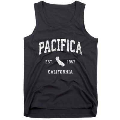 Pacifica California Ca Vintage Athletic Sports Tank Top