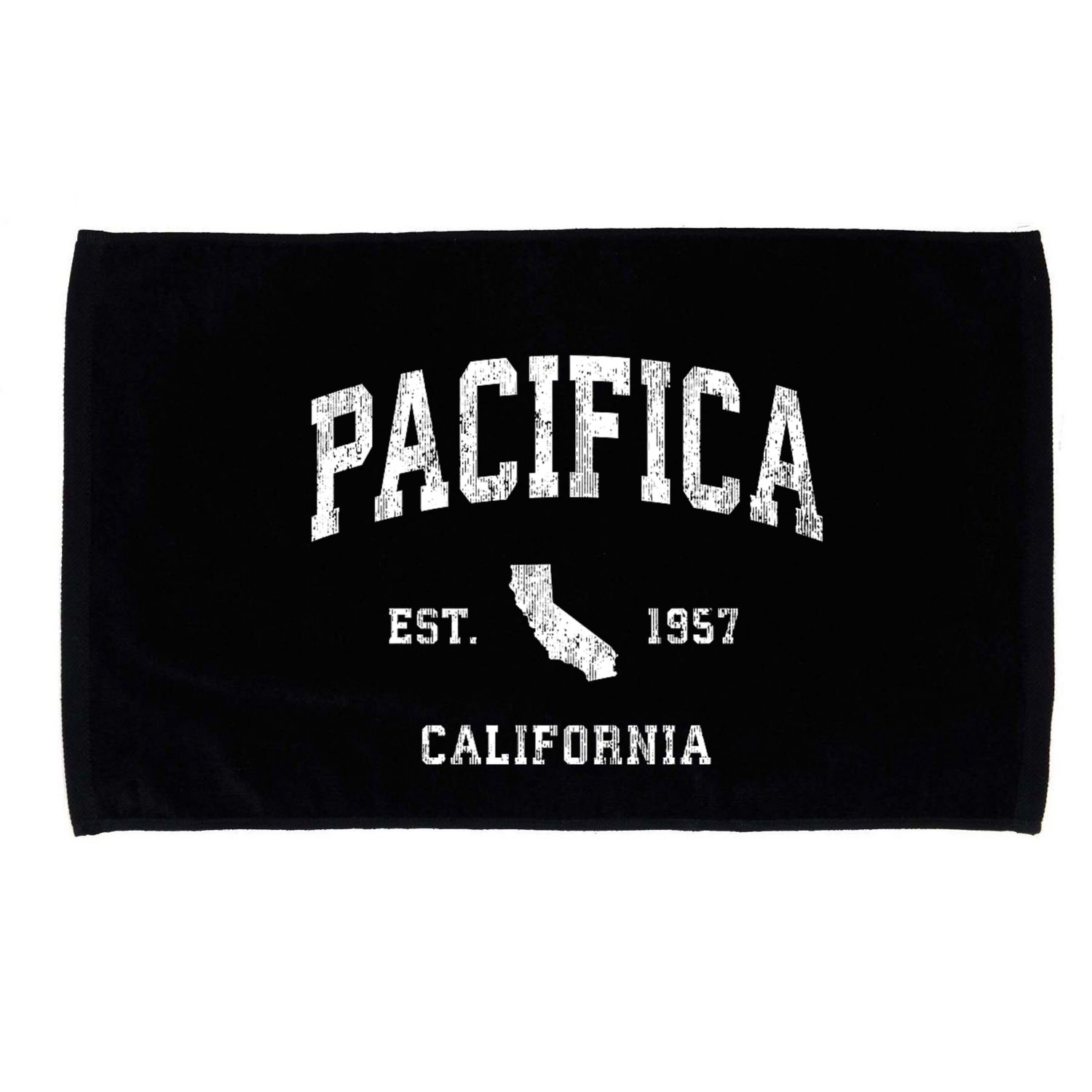 Pacifica California Ca Vintage Athletic Sports Microfiber Hand Towel