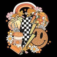 Pumpkin Coffee Cups Skeleton Groovy 70S Flowers Fall Autumn Gift Impact Tech Backpack