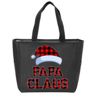 Papa Claus Christmas Lights Pajama Family Matching  Zip Tote Bag