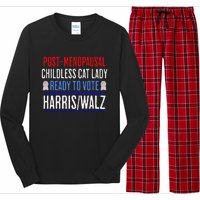 Postmenopausal Childless Cat Lady Ready To Vote Kamala Long Sleeve Pajama Set