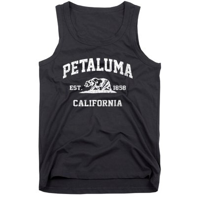 Petaluma California CA Vintage State Athletic Style Tank Top