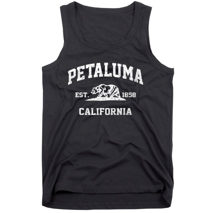 Petaluma California CA Vintage State Athletic Style Tank Top