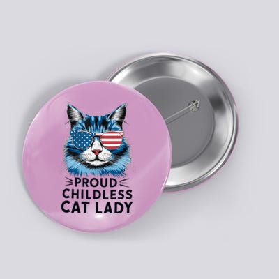 Proud Childless Cat Lady Usa Flag Democrat Liberal Kamala Harris 2024 President Button