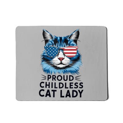 Proud Childless Cat Lady Usa Flag Democrat Liberal Kamala Harris 2024 President Mousepad