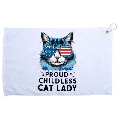 Proud Childless Cat Lady Usa Flag Democrat Liberal Kamala Harris 2024 President Grommeted Golf Towel