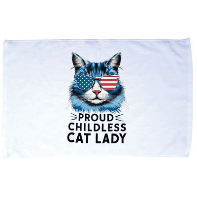 Proud Childless Cat Lady Usa Flag Democrat Liberal Kamala Harris 2024 President Microfiber Hand Towel