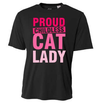 Proud Childless Cat Lady Vintage Design Cooling Performance Crew T-Shirt