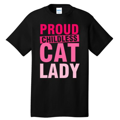 Proud Childless Cat Lady Vintage Design Tall T-Shirt