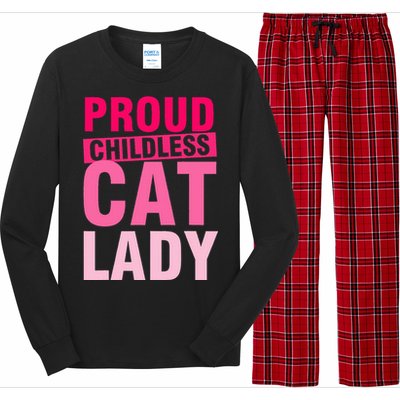 Proud Childless Cat Lady Vintage Design Long Sleeve Pajama Set