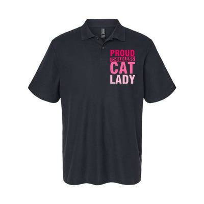 Proud Childless Cat Lady Vintage Design Softstyle Adult Sport Polo