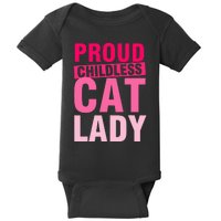 Proud Childless Cat Lady Vintage Design Baby Bodysuit