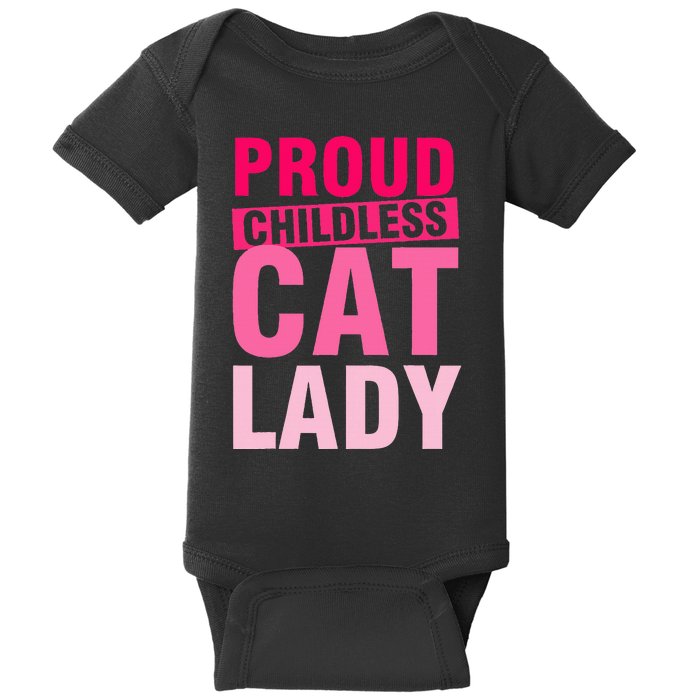 Proud Childless Cat Lady Vintage Design Baby Bodysuit