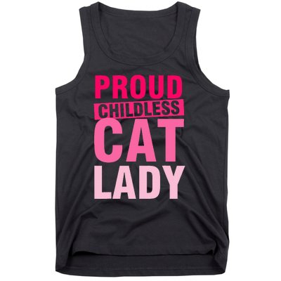 Proud Childless Cat Lady Vintage Design Tank Top