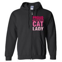 Proud Childless Cat Lady Vintage Design Full Zip Hoodie