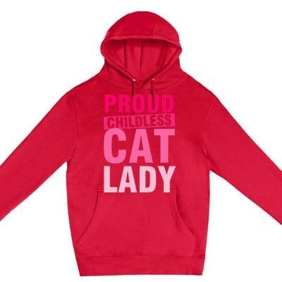 Proud Childless Cat Lady Vintage Design Premium Pullover Hoodie