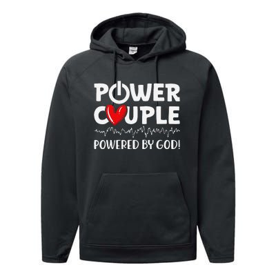 Power Couple Christian Couples Matching Valentines Day Performance Fleece Hoodie