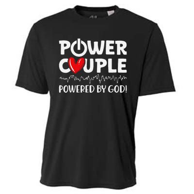 Power Couple Christian Couples Matching Valentines Day Cooling Performance Crew T-Shirt