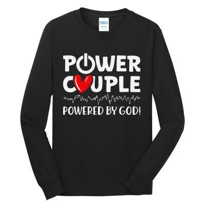 Power Couple Christian Couples Matching Valentines Day Tall Long Sleeve T-Shirt