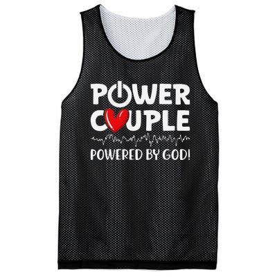 Power Couple Christian Couples Matching Valentines Day Mesh Reversible Basketball Jersey Tank