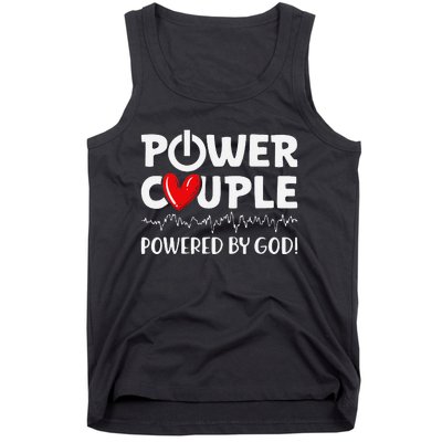 Power Couple Christian Couples Matching Valentines Day Tank Top