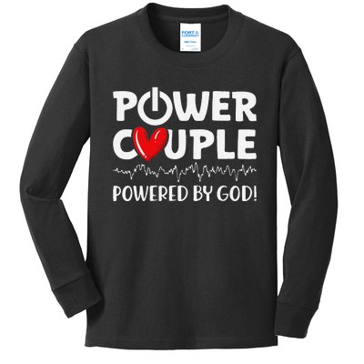 Power Couple Christian Couples Matching Valentines Day Kids Long Sleeve Shirt