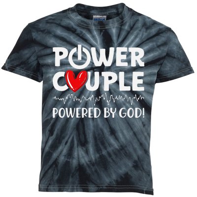 Power Couple Christian Couples Matching Valentines Day Kids Tie-Dye T-Shirt