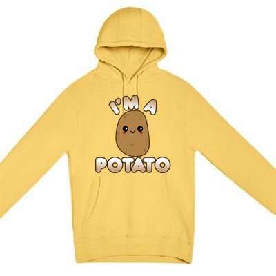 Potato Costume Cute Kawaii Style Smiling IM A Potato Premium Pullover Hoodie