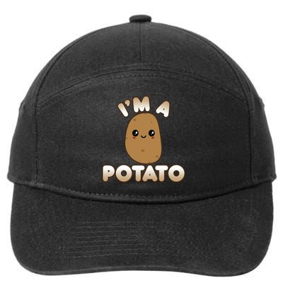 Potato Costume Cute Kawaii Style Smiling IM A Potato 7-Panel Snapback Hat