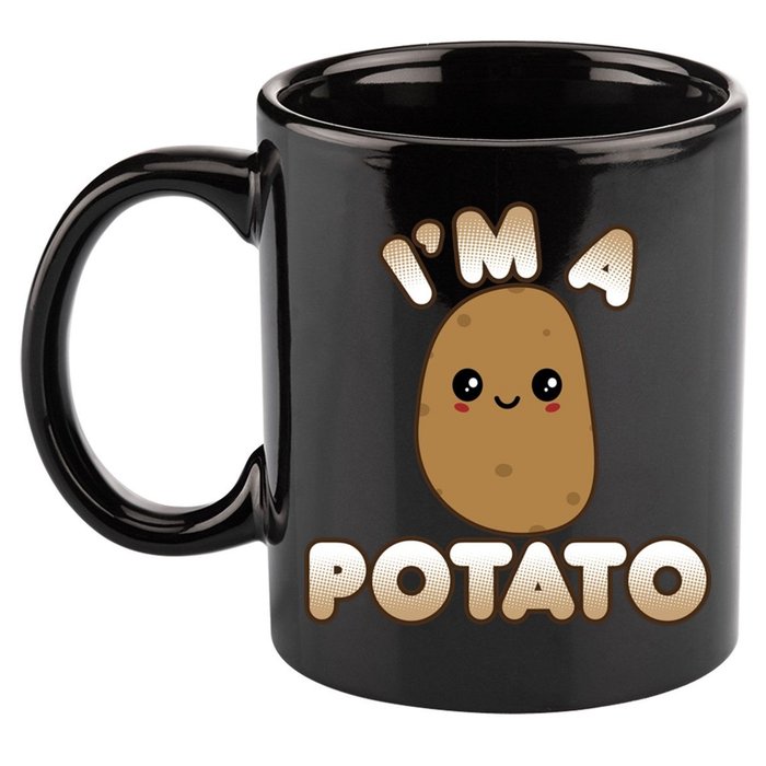 Potato Costume Cute Kawaii Style Smiling IM A Potato 11oz C Handle Ceramic Mug