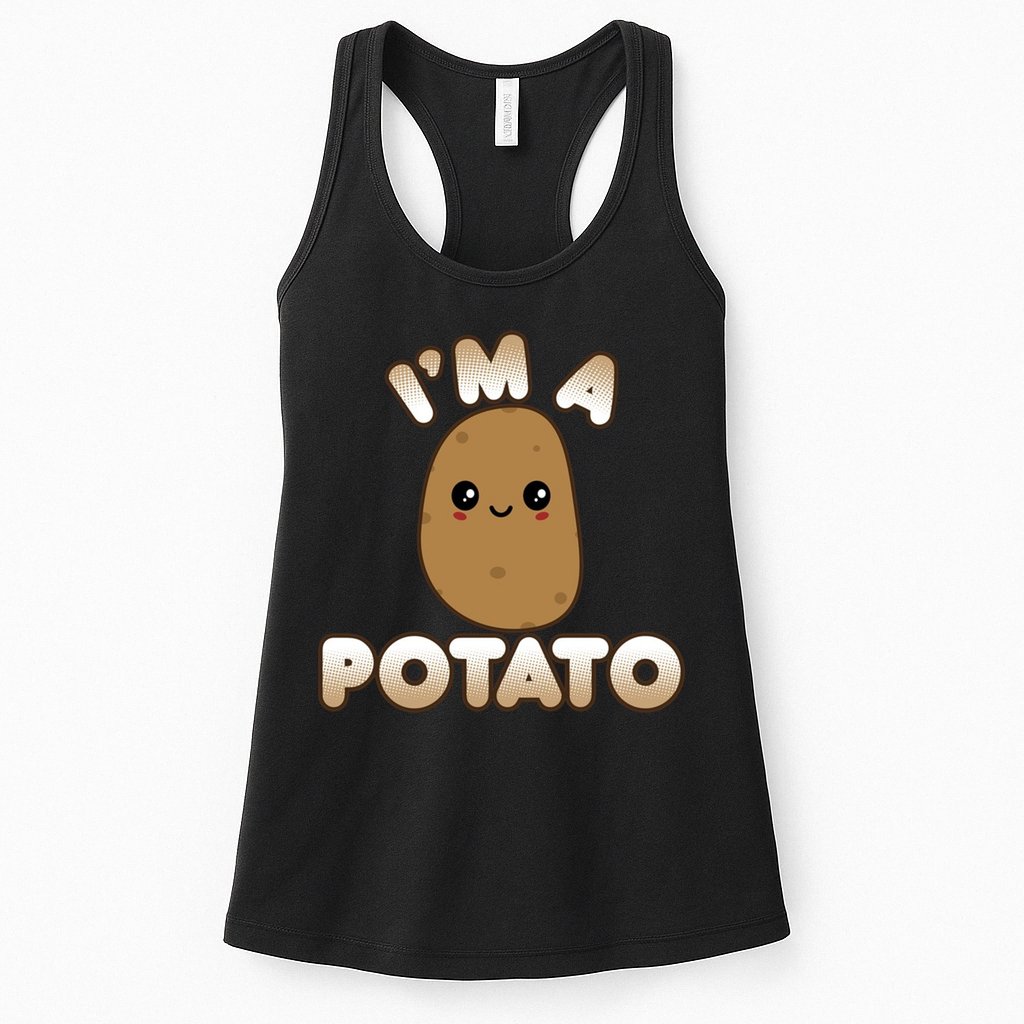 Potato Costume Cute Kawaii Style Smiling IM A Potato Womens Tank Top