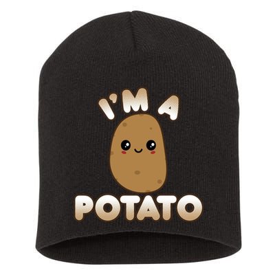 Potato Costume Cute Kawaii Style Smiling IM A Potato Short Acrylic Beanie
