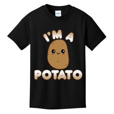 Potato Costume Cute Kawaii Style Smiling IM A Potato Kids T-Shirt