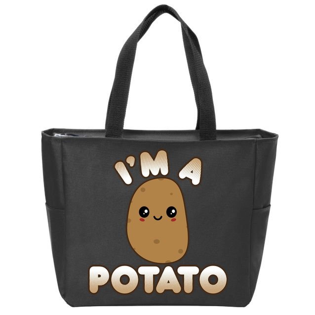 Potato Costume Cute Kawaii Style Smiling IM A Potato Zip Tote Bag