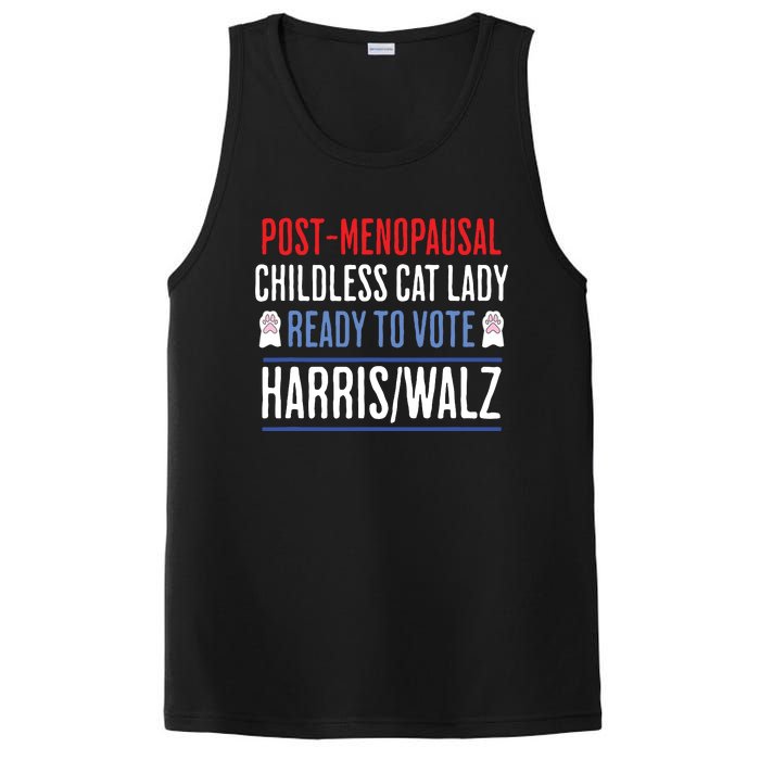 Postmenopausal Childless Cat Lady Ready To Vote Kamala PosiCharge Competitor Tank