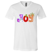 Personalized Christmas Christmas Reindeer Christmas Joytoddlercrew Neck Pul V-Neck T-Shirt