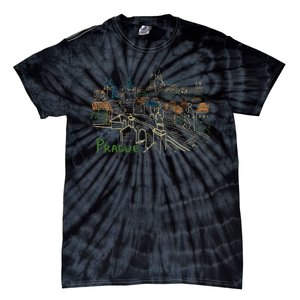 Prague City Charles Bridge Tie-Dye T-Shirt