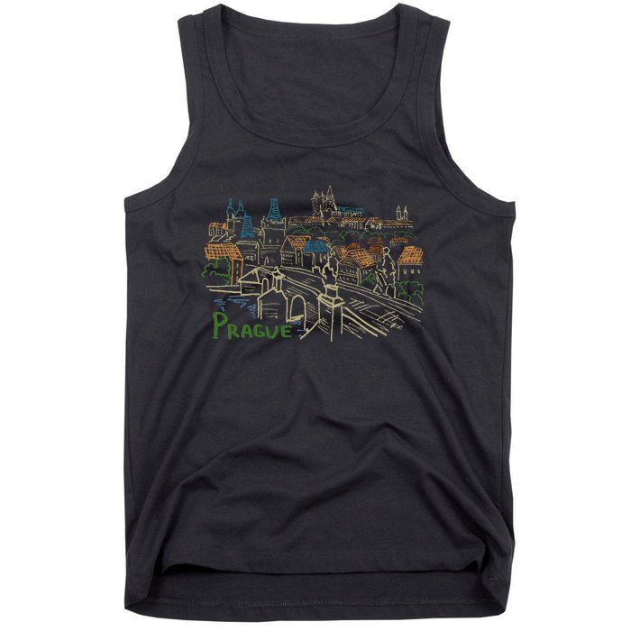 Prague City Charles Bridge Tank Top