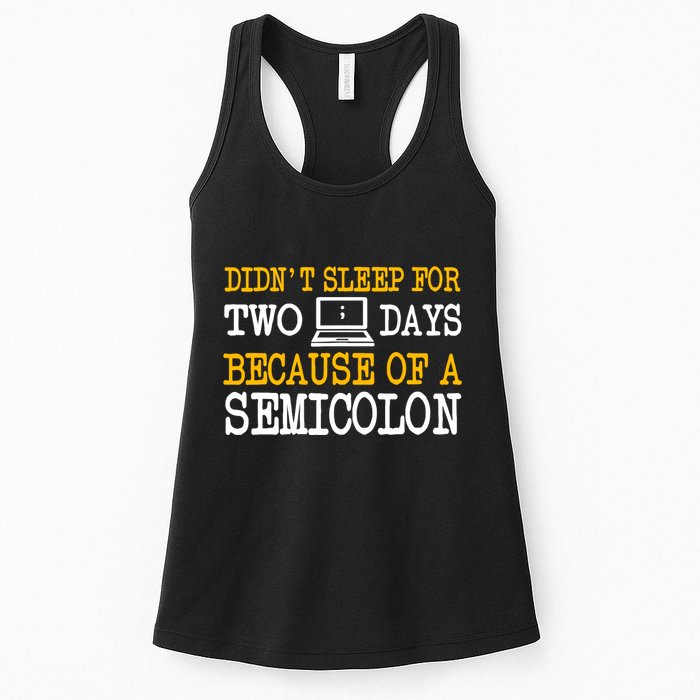 Programmer Coder Computer Software Engineer Web Developer Women's Racerback Tank