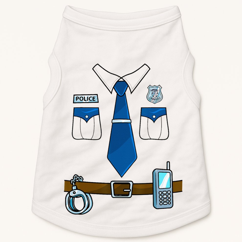 Police Costume Cop Uniform Officer Halloween Doggie Tank