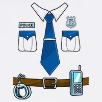 Police Costume Cop Uniform Officer Halloween Doggie Tank