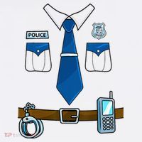Police Costume Cop Uniform Officer Halloween Tall T-Shirt