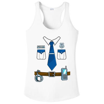 Police Costume Cop Uniform Officer Halloween Ladies PosiCharge Competitor Racerback Tank
