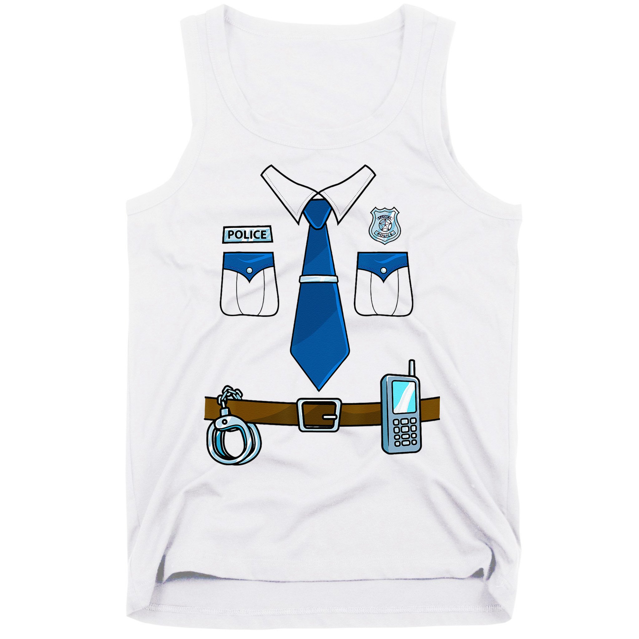 Police Costume Cop Uniform Officer Halloween Tank Top
