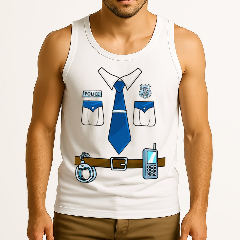 Police Costume Cop Uniform Officer Halloween Tank Top
