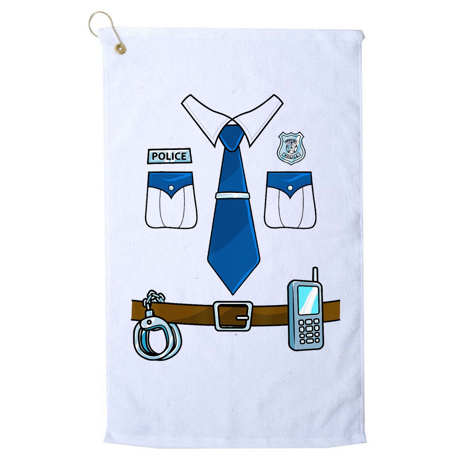 Police Costume Cop Uniform Officer Halloween Golf Towel