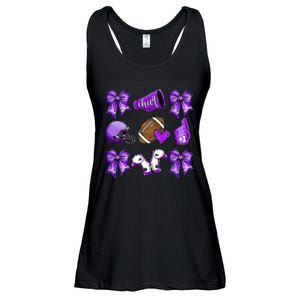 Purple Cheer Coquette Football Mom Ladies Essential Flowy Tank