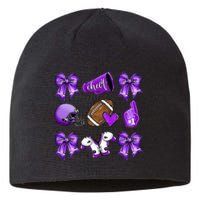 Purple Cheer Coquette Football Mom Sustainable Beanie