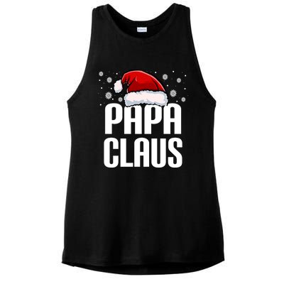 Papa Claus Christmas Pajama Family Xmas Papa Funny Santa Dad Cute Gift Ladies PosiCharge Tri-Blend Wicking Tank